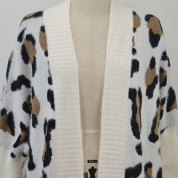 Fuzzy Leopard Cardigan Sweater - Picture 11 of 14